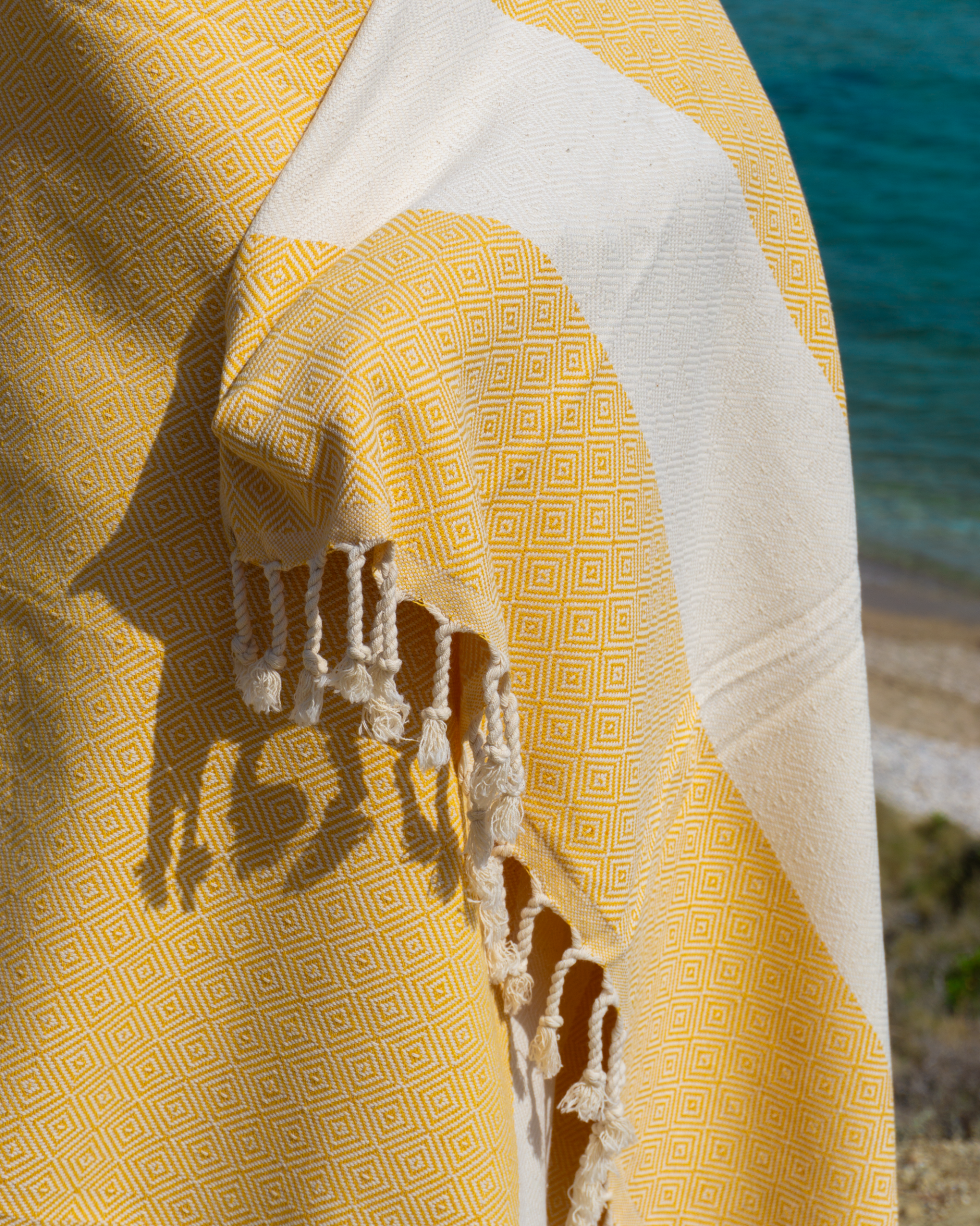 DIAMANT Hammam Towel – Yellow – Beach Towel, Multi‑Use Throw-1