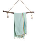 RAINBOW Hammam Towel – Mint – Turkish Beach Towel, Spa & Sauna Towel-1