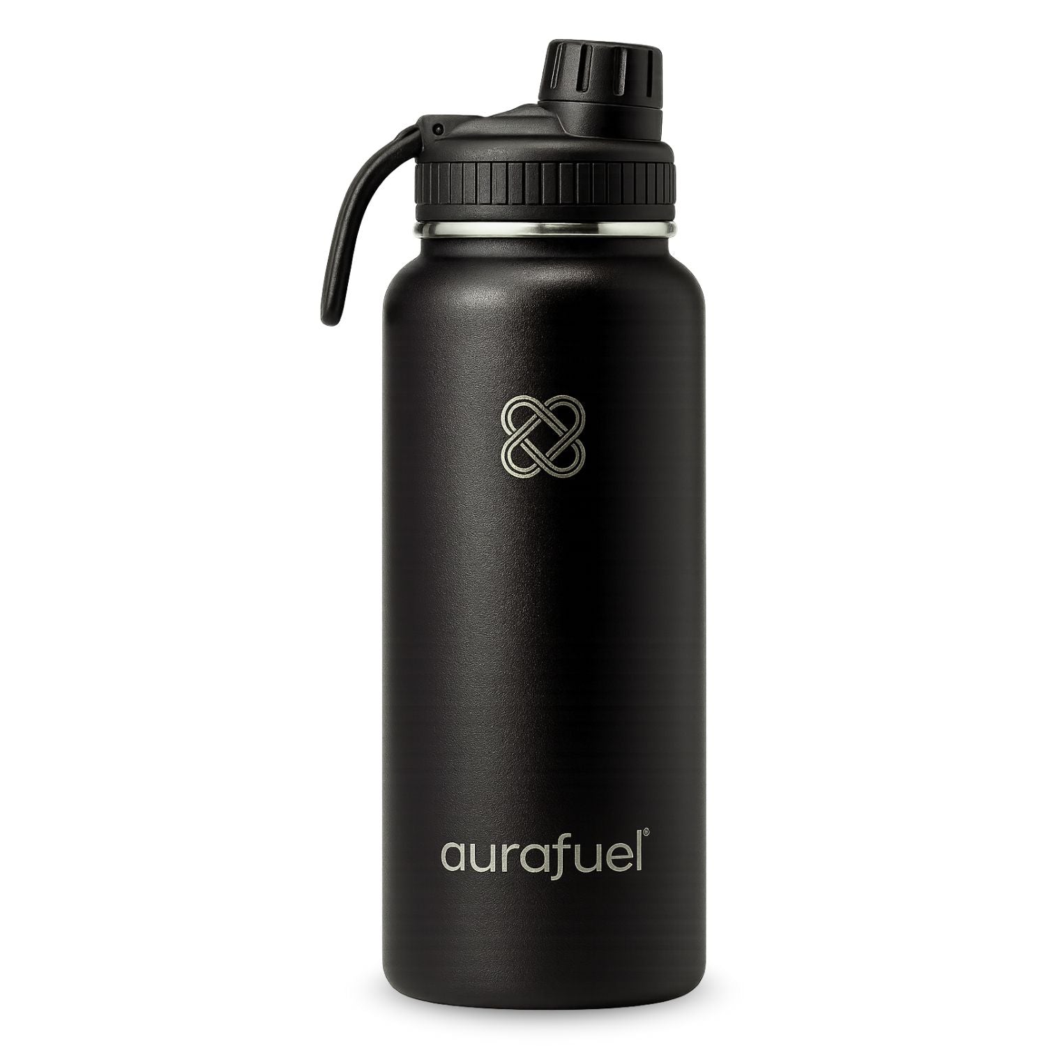 Stainless Steel Drink Bottle – Black – 32oz or 950ml Insulated Bottle-0